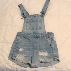 divided by h&m jean overall shorts